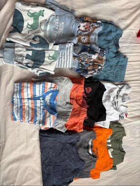 Mixed Boys' Short-Sleeve Tops, PJs & Long Sleeve Top- Blue, Orange, Gray & Green